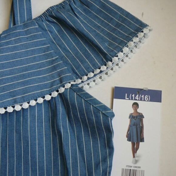 NEW BCBGirls Ruffle Dress Girls size 14/16 - Picture 4 of 6